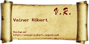 Vainer Róbert névjegykártya