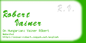 robert vainer business card